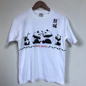 Dim Sum White Panda Graphic Hong Kong Tee Shirt